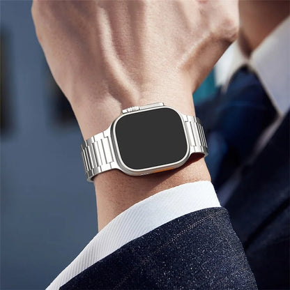 For Apple Watch 10 46mm / Ultra 2 / Ultra 49mm / 9 8 7 45mm / SE (2023) SE (2022) SE 6 5 4 44mm / 3 2 1 42mm Replacement Titanium Alloy Watch Strap