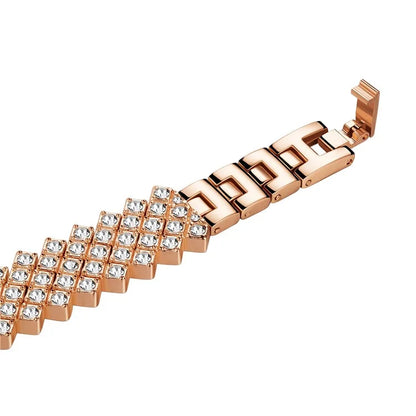 For Apple Watch 10 46mm / Ultra 2 / Ultra 49mm / 9 8 7 45mm / SE (2023) SE (2022) SE 6 5 4 44mm / 3 2 1 42mm Rhinestones Decor Zinc Alloy Wrist Strap