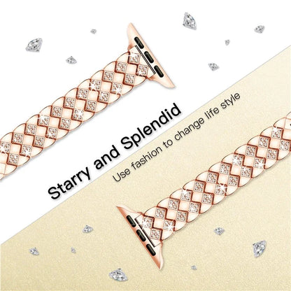 For Apple Watch 10 46mm / Ultra 2 / Ultra 49mm / 9 8 7 45mm / SE (2023) SE (2022) SE 6 5 4 44mm / 3 2 1 42mm Rhombus Design Zinc Alloy Watch Strap