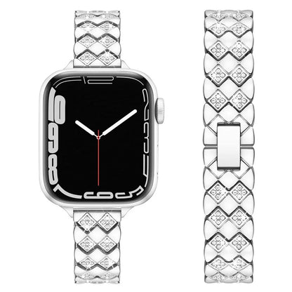 For Apple Watch Series 10 42mm / 9 8 7 41mm / SE (2023) SE (2022) SE 6 5 4 40mm / 3 2 1 38mm Replacement Strap Rhinestone Decor Zinc Alloy Watch Band