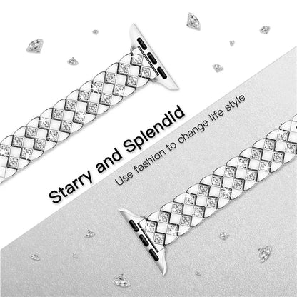For Apple Watch Series 10 42mm / 9 8 7 41mm / SE (2023) SE (2022) SE 6 5 4 40mm / 3 2 1 38mm Replacement Strap Rhinestone Decor Zinc Alloy Watch Band