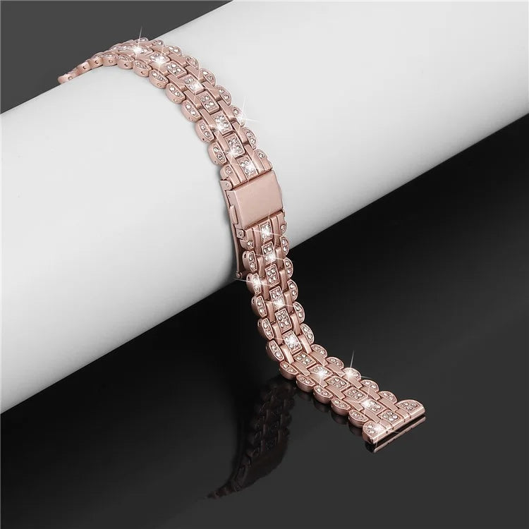 For Samsung Galaxy Watch FE 40mm Rhinestone Decor Watch Band Metal Wrist Strap Bracelet
