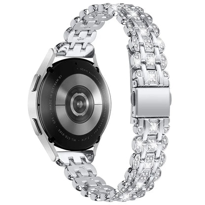 For Samsung Galaxy Watch FE 40mm Rhinestone Decor Watch Band Metal Wrist Strap Bracelet