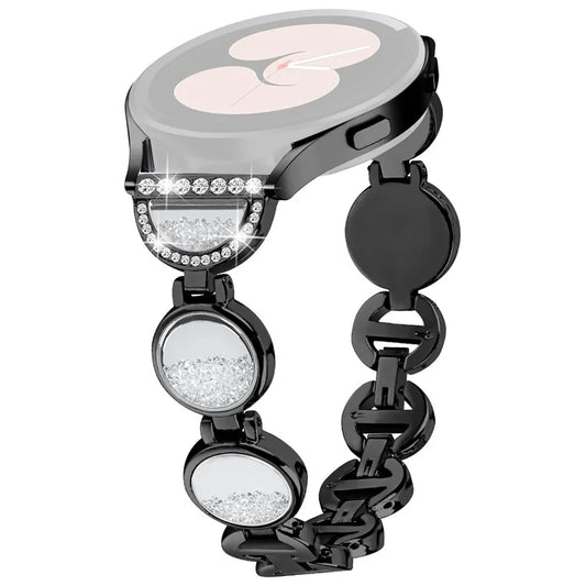 For Samsung Galaxy Watch FE 40mm Band Quicksand Design Metal Watch Strap Bracelet