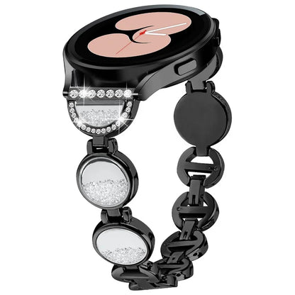 For Samsung Galaxy Watch FE 40mm Band Quicksand Design Metal Watch Strap Bracelet