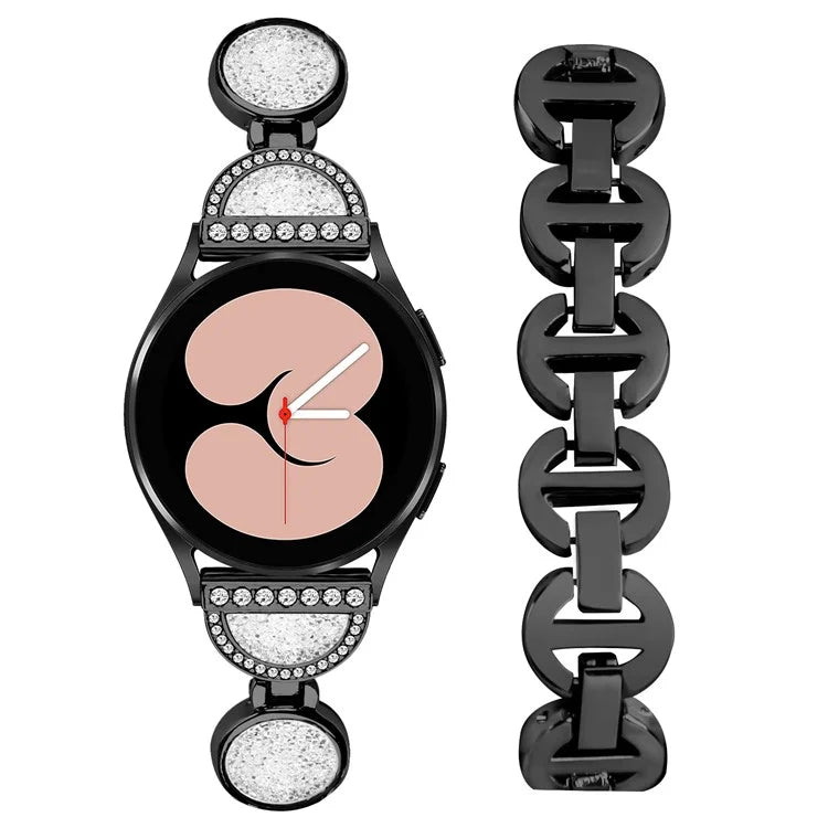 For Samsung Galaxy Watch FE 40mm Band Quicksand Design Metal Watch Strap Bracelet