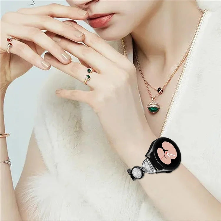 For Samsung Galaxy Watch FE 40mm Band Quicksand Design Metal Watch Strap Bracelet