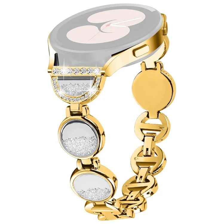 For Samsung Galaxy Watch FE 40mm Band Quicksand Design Metal Watch Strap Bracelet