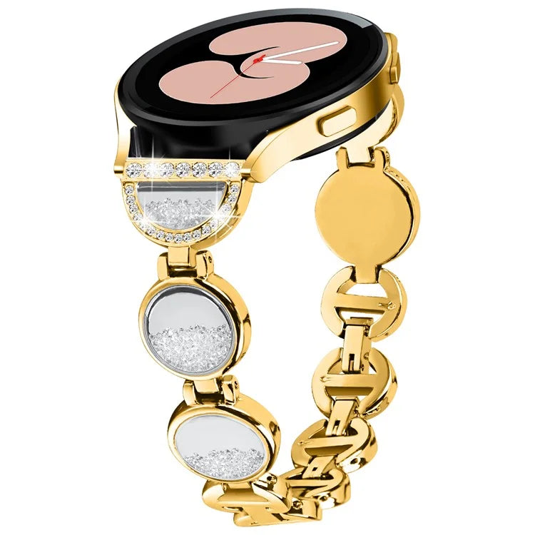 For Samsung Galaxy Watch FE 40mm Band Quicksand Design Metal Watch Strap Bracelet