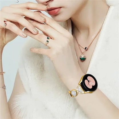 For Samsung Galaxy Watch FE 40mm Band Quicksand Design Metal Watch Strap Bracelet