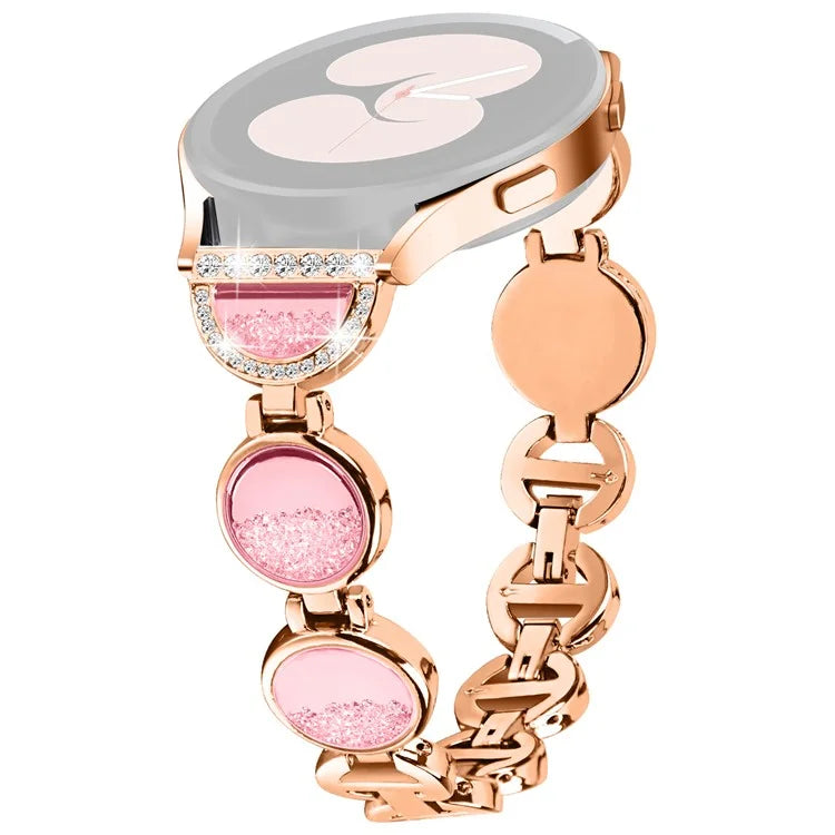 For Samsung Galaxy Watch FE 40mm Band Quicksand Design Metal Watch Strap Bracelet