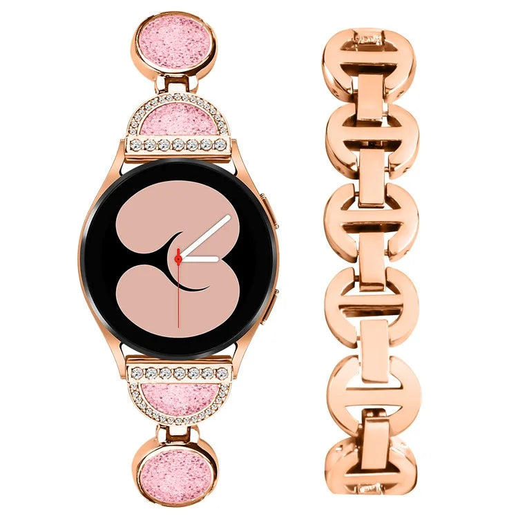 For Samsung Galaxy Watch FE 40mm Band Quicksand Design Metal Watch Strap Bracelet