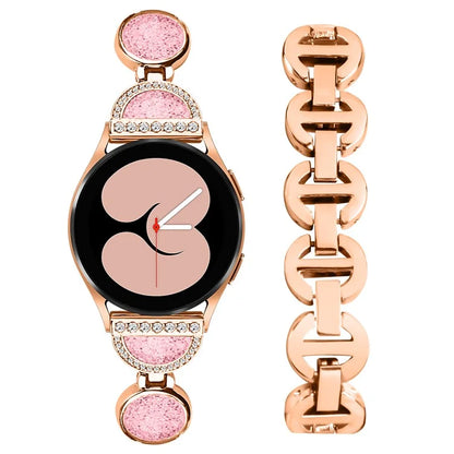 For Samsung Galaxy Watch FE 40mm Band Quicksand Design Metal Watch Strap Bracelet