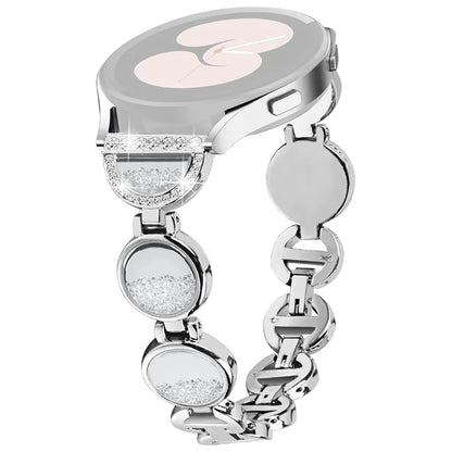 For Samsung Galaxy Watch FE 40mm Band Quicksand Design Metal Watch Strap Bracelet