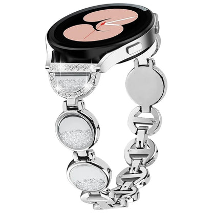 For Samsung Galaxy Watch FE 40mm Band Quicksand Design Metal Watch Strap Bracelet