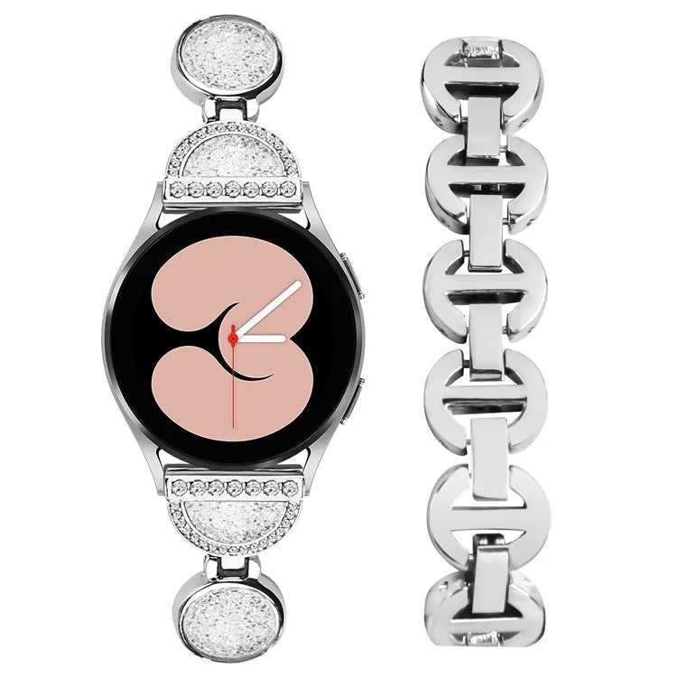 For Samsung Galaxy Watch FE 40mm Band Quicksand Design Metal Watch Strap Bracelet