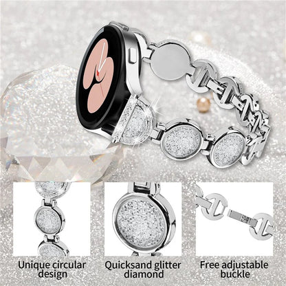 For Samsung Galaxy Watch FE 40mm Band Quicksand Design Metal Watch Strap Bracelet