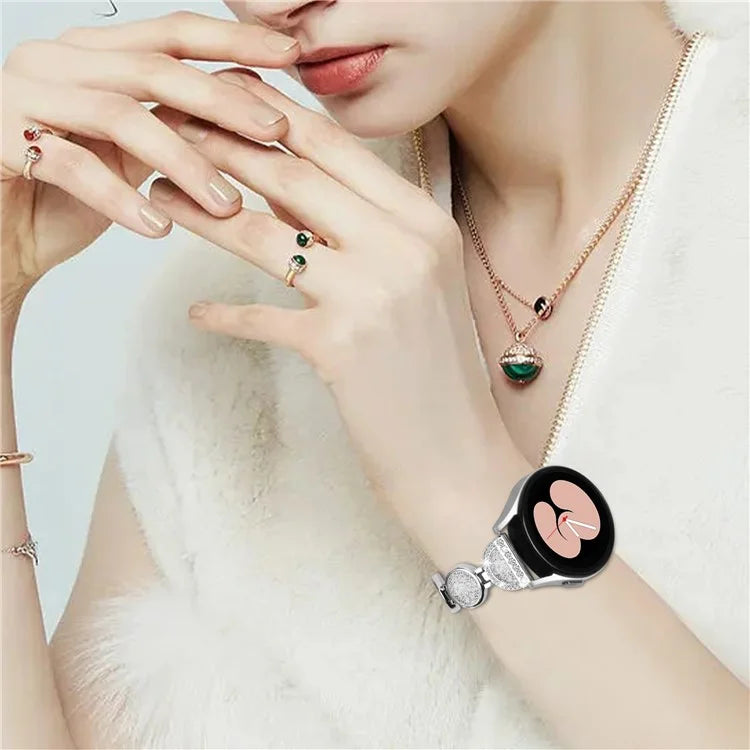 For Samsung Galaxy Watch FE 40mm Band Quicksand Design Metal Watch Strap Bracelet