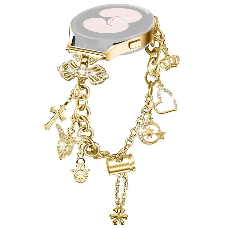 For Samsung Galaxy Watch FE 40mm Smartwatch Strap Metal Charm Wristband Bracelet