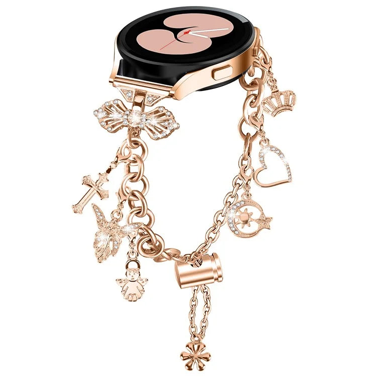 For Samsung Galaxy Watch FE 40mm Smartwatch Strap Metal Charm Wristband Bracelet