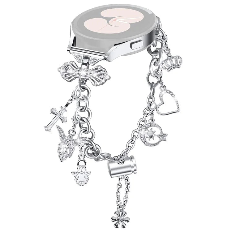 For Samsung Galaxy Watch FE 40mm Smartwatch Strap Metal Charm Wristband Bracelet