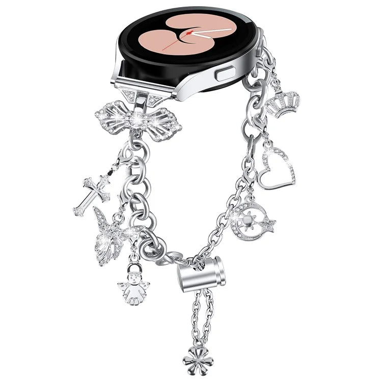 For Samsung Galaxy Watch FE 40mm Smartwatch Strap Metal Charm Wristband Bracelet