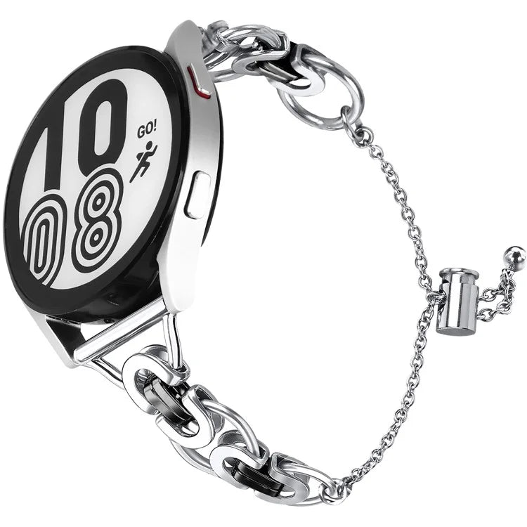 For Samsung Galaxy Watch FE 40mm Smart Watch Band Single Chain Style Metal Bracelet