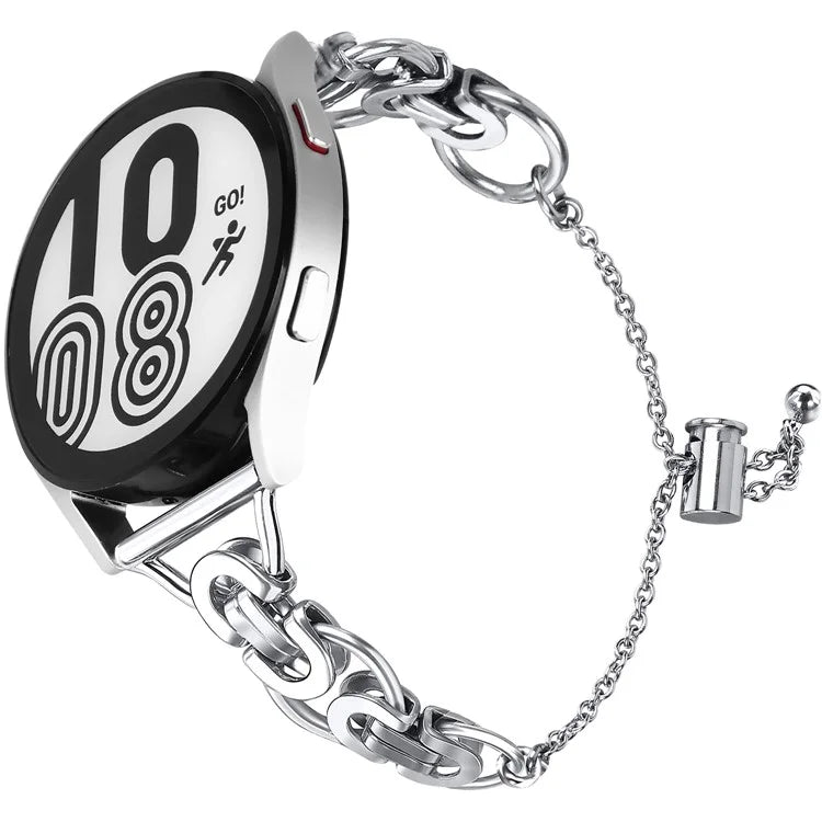 For Samsung Galaxy Watch FE 40mm Smart Watch Band Single Chain Style Metal Bracelet