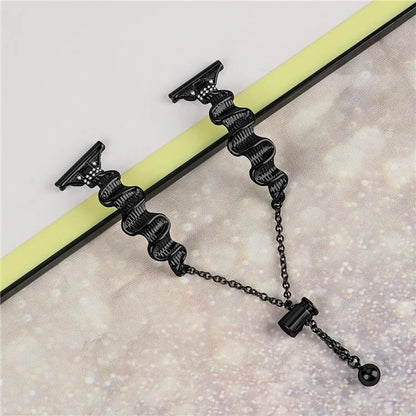 For Samsung Galaxy Watch FE 40mm Wavy Texture Band Alloy Metal Watch Strap Bling Bracelet