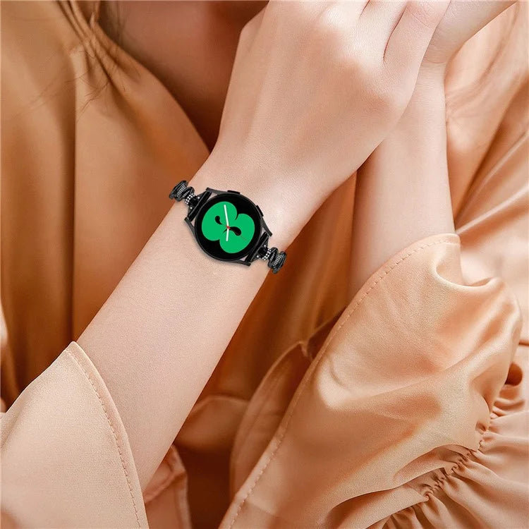 For Samsung Galaxy Watch FE 40mm Wavy Texture Band Alloy Metal Watch Strap Bling Bracelet