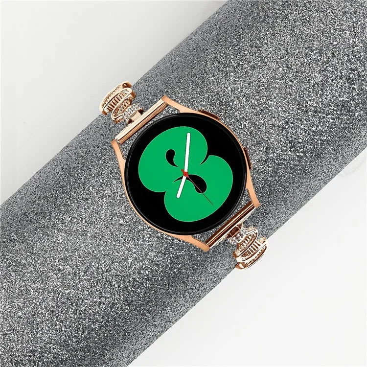 For Samsung Galaxy Watch FE 40mm Wavy Texture Band Alloy Metal Watch Strap Bling Bracelet