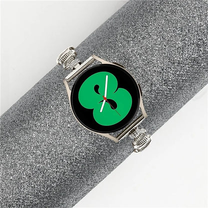 For Samsung Galaxy Watch FE 40mm Wavy Texture Band Alloy Metal Watch Strap Bling Bracelet