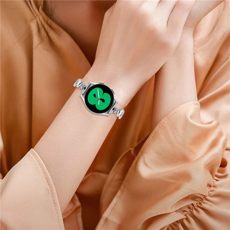 For Samsung Galaxy Watch FE 40mm Wavy Texture Band Alloy Metal Watch Strap Bling Bracelet
