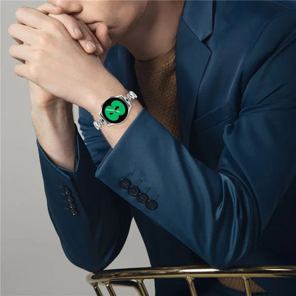 For Samsung Galaxy Watch FE 40mm Wavy Texture Band Alloy Metal Watch Strap Bling Bracelet