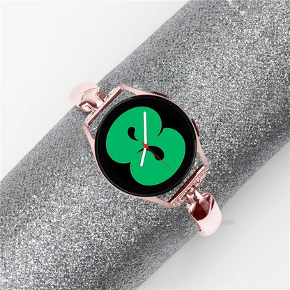 Watch Band for Samsung Galaxy Watch FE 40mm D-Shape Bling Rhinestone Decor Alloy Bracelet