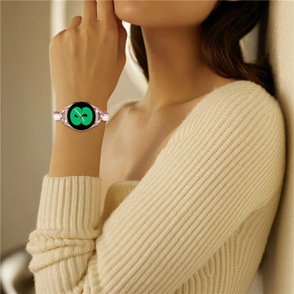 Watch Band for Samsung Galaxy Watch FE 40mm D-Shape Bling Rhinestone Decor Alloy Bracelet
