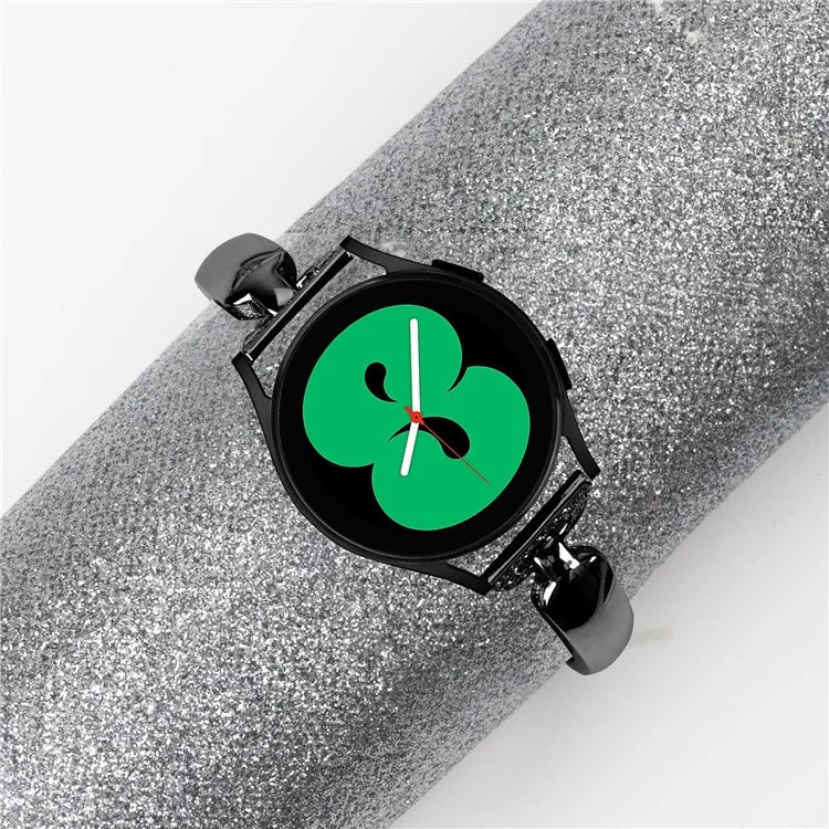 Watch Band for Samsung Galaxy Watch FE 40mm D-Shape Bling Rhinestone Decor Alloy Bracelet