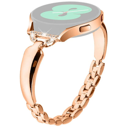 Watch Band for Samsung Galaxy Watch FE 40mm D-Shape Bling Rhinestone Decor Alloy Bracelet