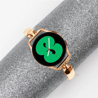 Watch Band for Samsung Galaxy Watch FE 40mm D-Shape Bling Rhinestone Decor Alloy Bracelet
