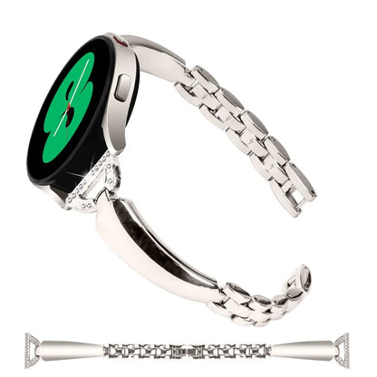 Watch Band for Samsung Galaxy Watch FE 40mm D-Shape Bling Rhinestone Decor Alloy Bracelet