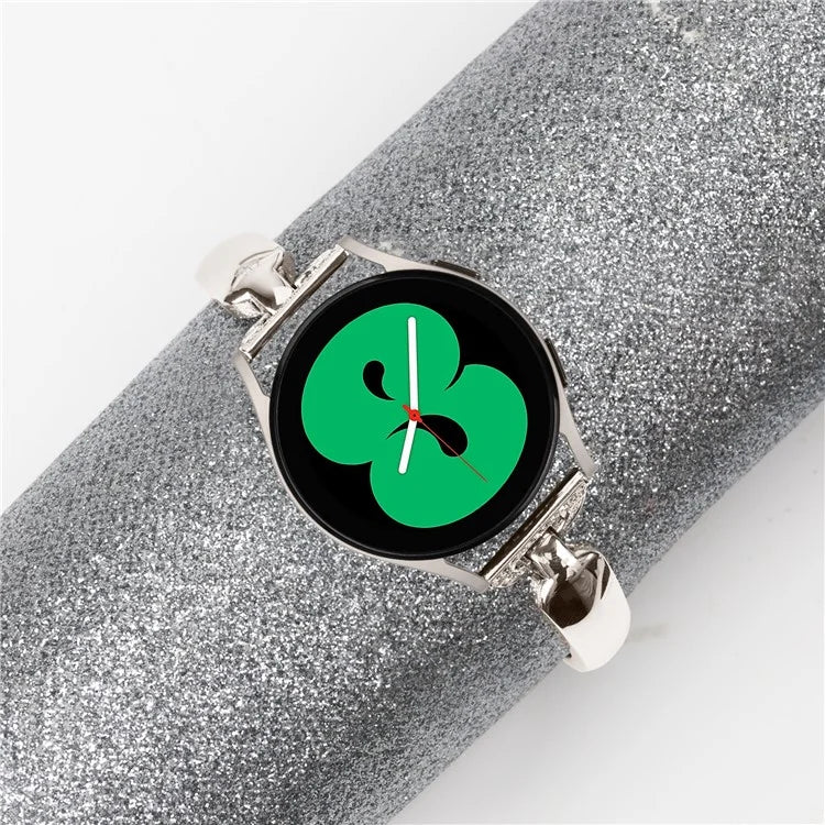 Watch Band for Samsung Galaxy Watch FE 40mm D-Shape Bling Rhinestone Decor Alloy Bracelet