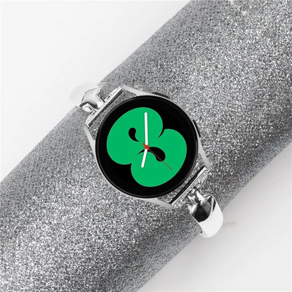 Watch Band for Samsung Galaxy Watch FE 40mm D-Shape Bling Rhinestone Decor Alloy Bracelet