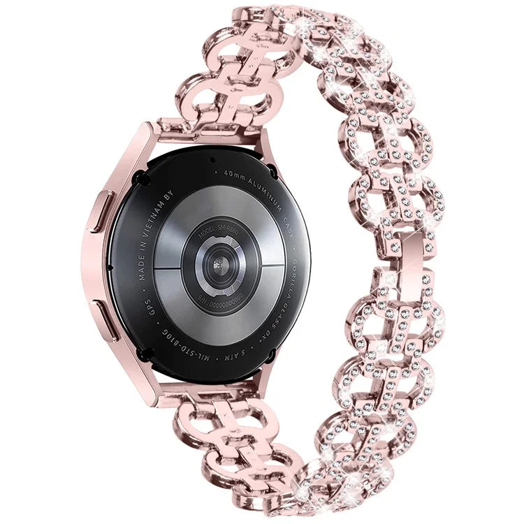 For Samsung Galaxy Watch FE 40mm Alloy Band Gourd Design Bling Watch Strap Replacement Bracelet
