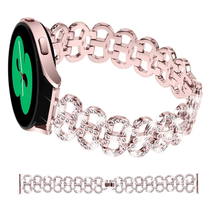 For Samsung Galaxy Watch FE 40mm Alloy Band Gourd Design Bling Watch Strap Replacement Bracelet