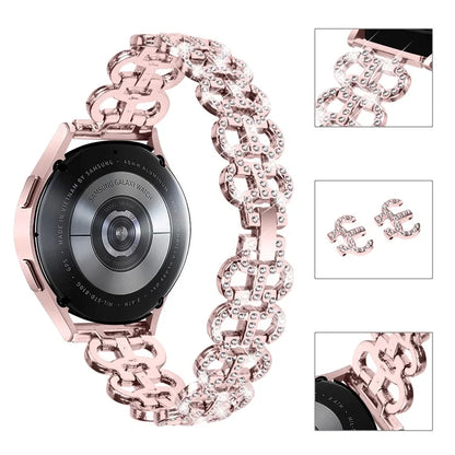 For Samsung Galaxy Watch FE 40mm Alloy Band Gourd Design Bling Watch Strap Replacement Bracelet