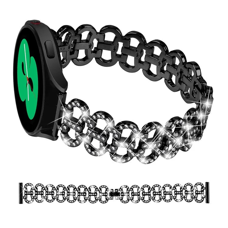 For Samsung Galaxy Watch FE 40mm Alloy Band Gourd Design Bling Watch Strap Replacement Bracelet