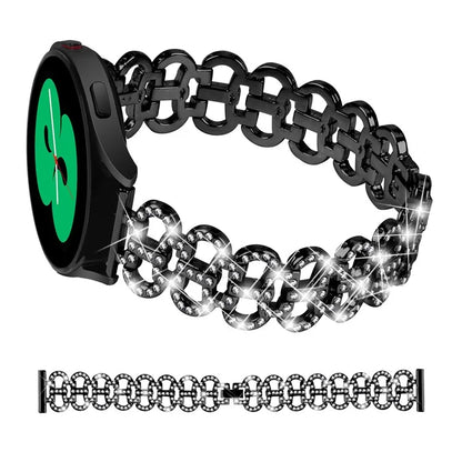 For Samsung Galaxy Watch FE 40mm Alloy Band Gourd Design Bling Watch Strap Replacement Bracelet