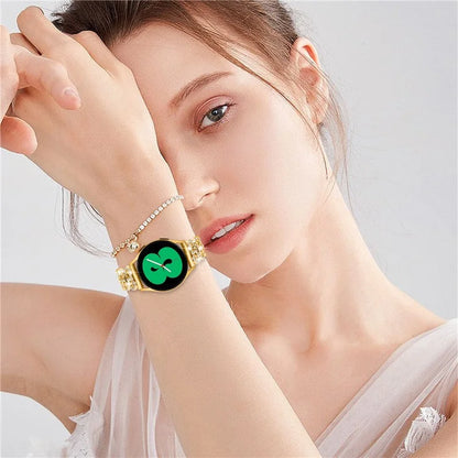 For Samsung Galaxy Watch FE 40mm Alloy Band Gourd Design Bling Watch Strap Replacement Bracelet