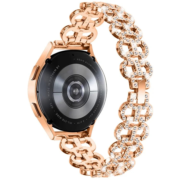 For Samsung Galaxy Watch FE 40mm Alloy Band Gourd Design Bling Watch Strap Replacement Bracelet