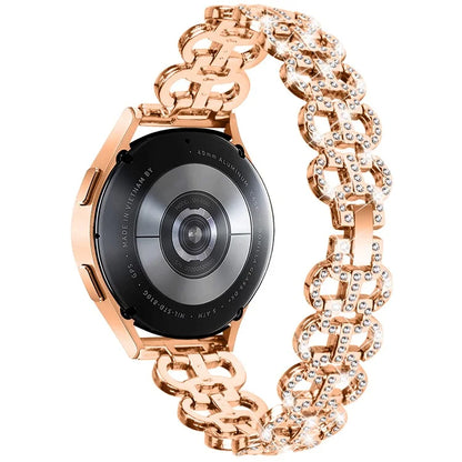 For Samsung Galaxy Watch FE 40mm Alloy Band Gourd Design Bling Watch Strap Replacement Bracelet